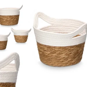 CESTO REDONDO ASAS FIBRA NATURAL BLANCO ARTEREGAL
