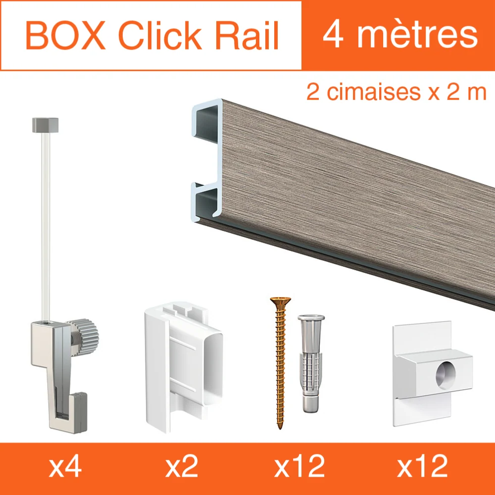 Riel para cuadros Artiteq Click ECO Box - Kit para colgar cuadros Laca