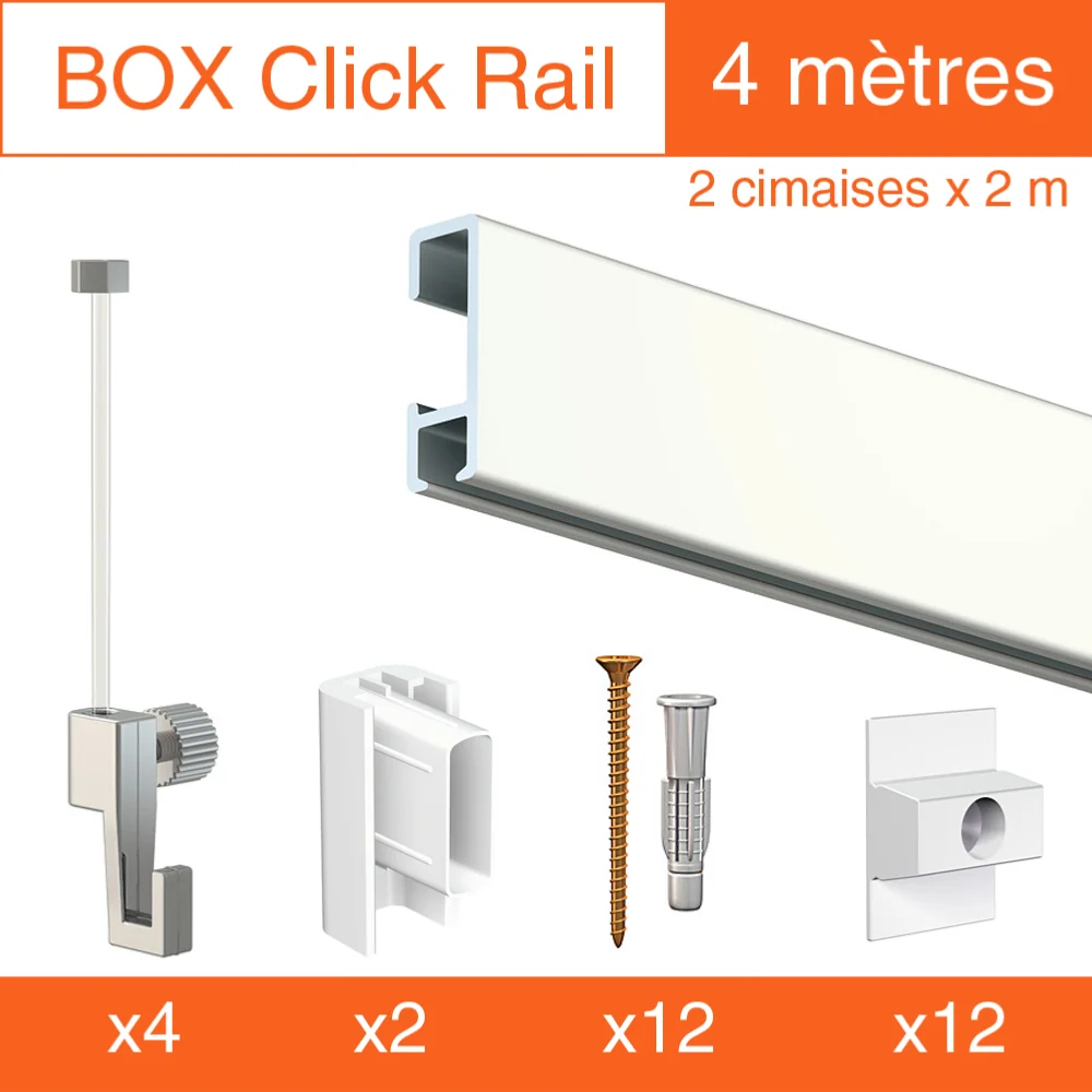 Riel para cuadros Artiteq Click ECO Box - Kit para colgar cuadros Laca