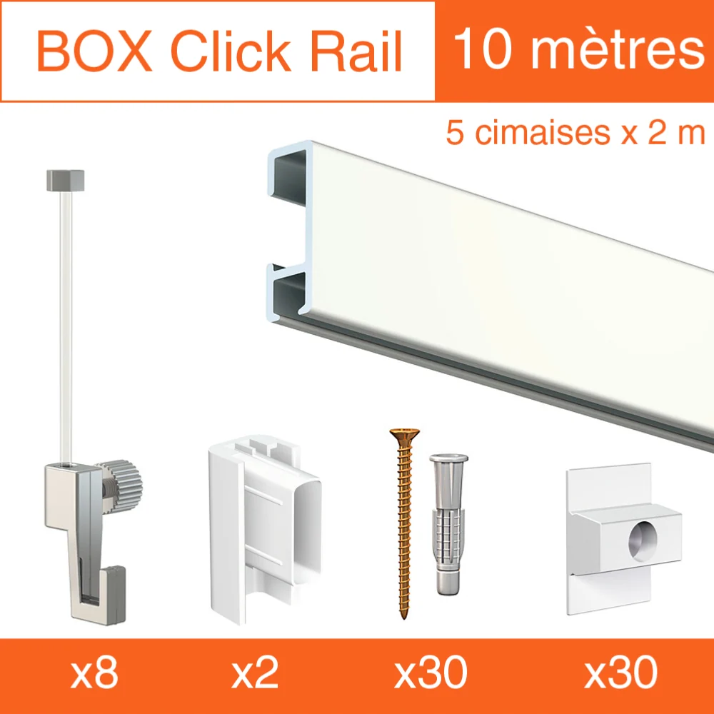 Riel para cuadros Artiteq Click ECO Box - Kit para colgar cuadros Laca