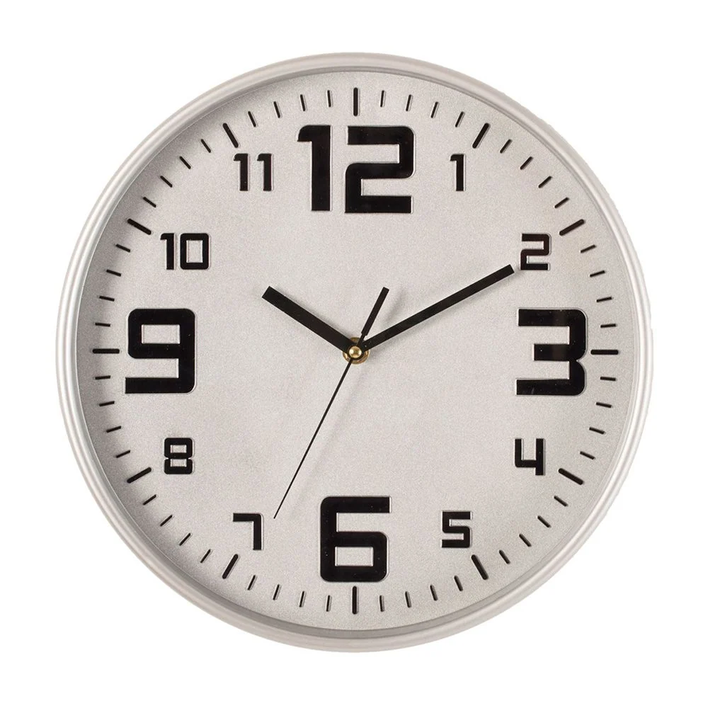 RELOJ COLOR PLATA Ø30cm ATMOSPHERA