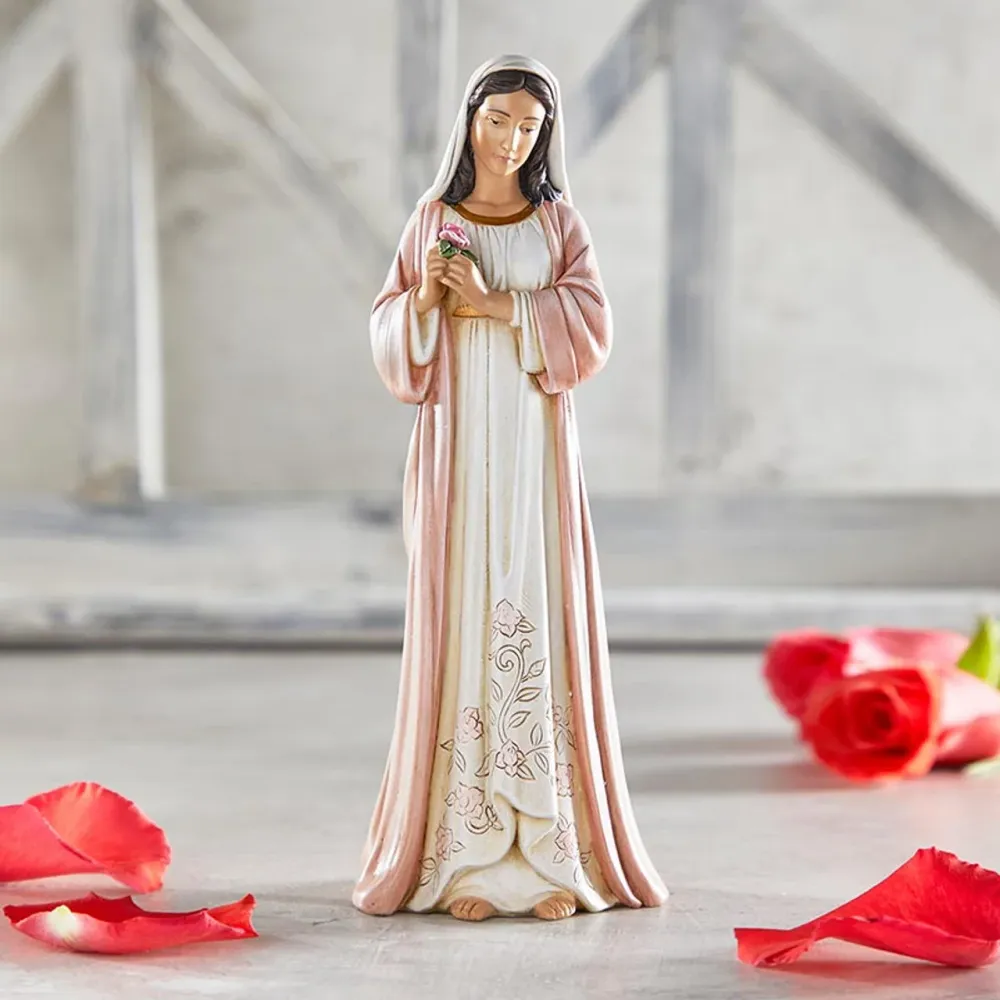 Estatua de la Virgen de la Rosa de 8,25" de alto Avalon Gallery