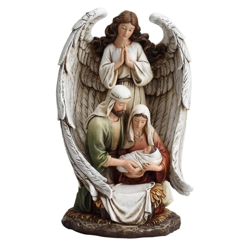 Figura de 10"H - Sagrada Familia con Ángel Guardián Avalon Gallery