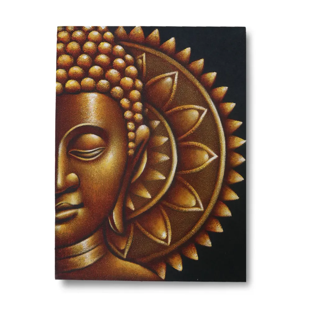 CUADRO MEDIO BUDA MANDALA DORADO 60X80CM AW Artisan S.L