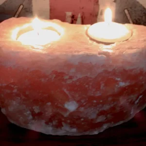 Portavelas de Sal del Himalaya Natural para 2 Velas – 1,3 kg AWArtisan Dropship