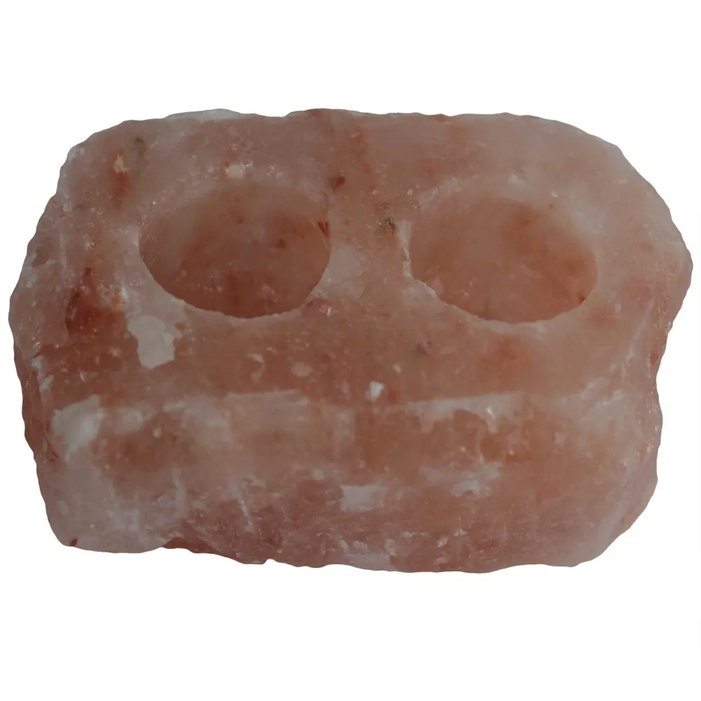 Portavelas de Sal del Himalaya Natural para 2 Velas – 1,3 kg AWArtisan Dropship