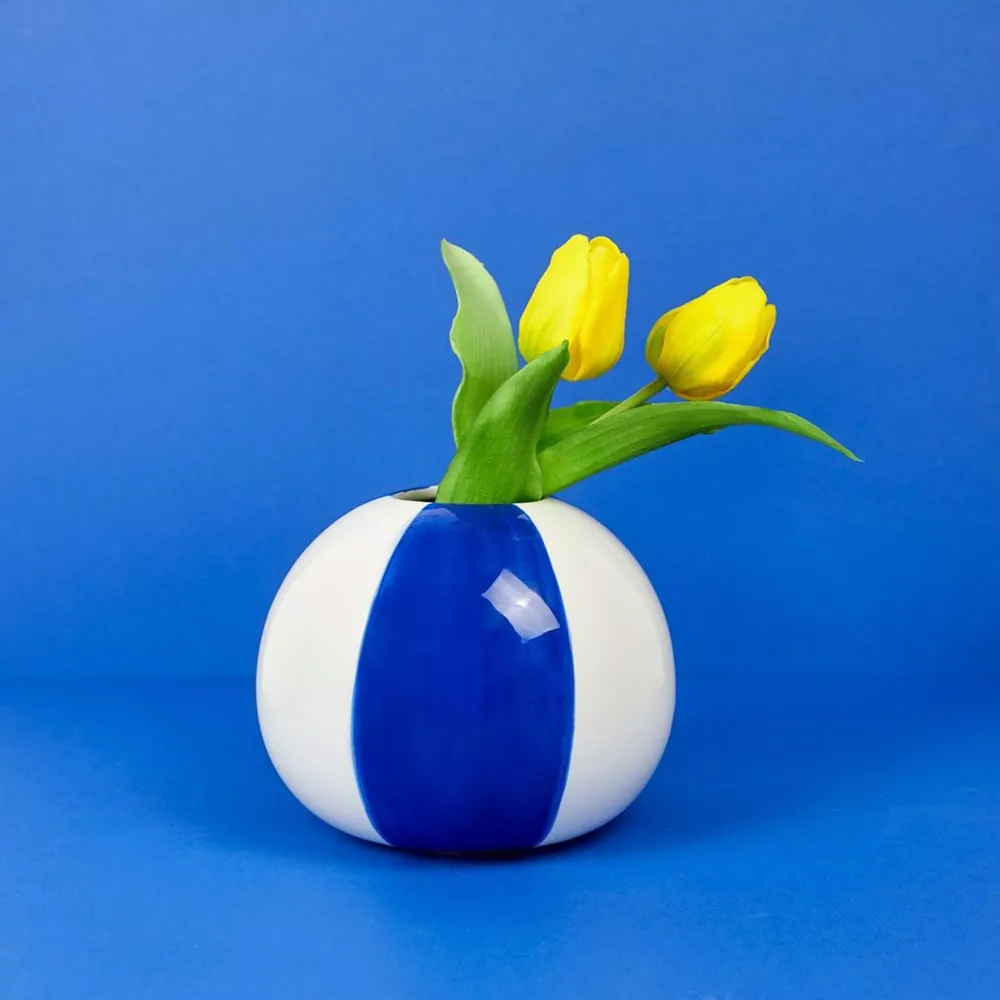 Florero,Beach Ball,azul,cerámica,14 cm Balvi