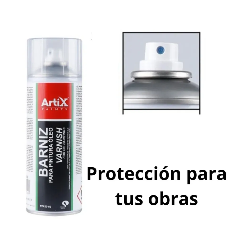 Barniz spray protección pintura al oleo. Protector de luz, polvo y envejecimiento. Conservación pinturas y obras