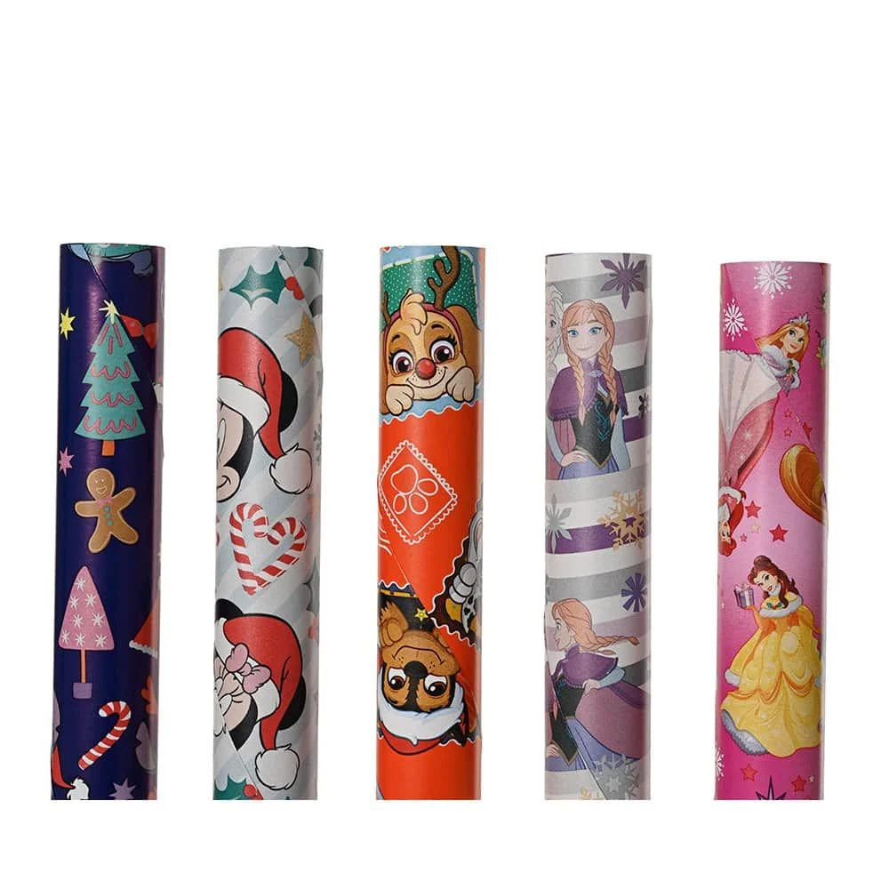 PAPEL DE REGALO DISNEY CON MOTIVOS NAVIDEÑOS, COLORES SURTIDOS BASICS