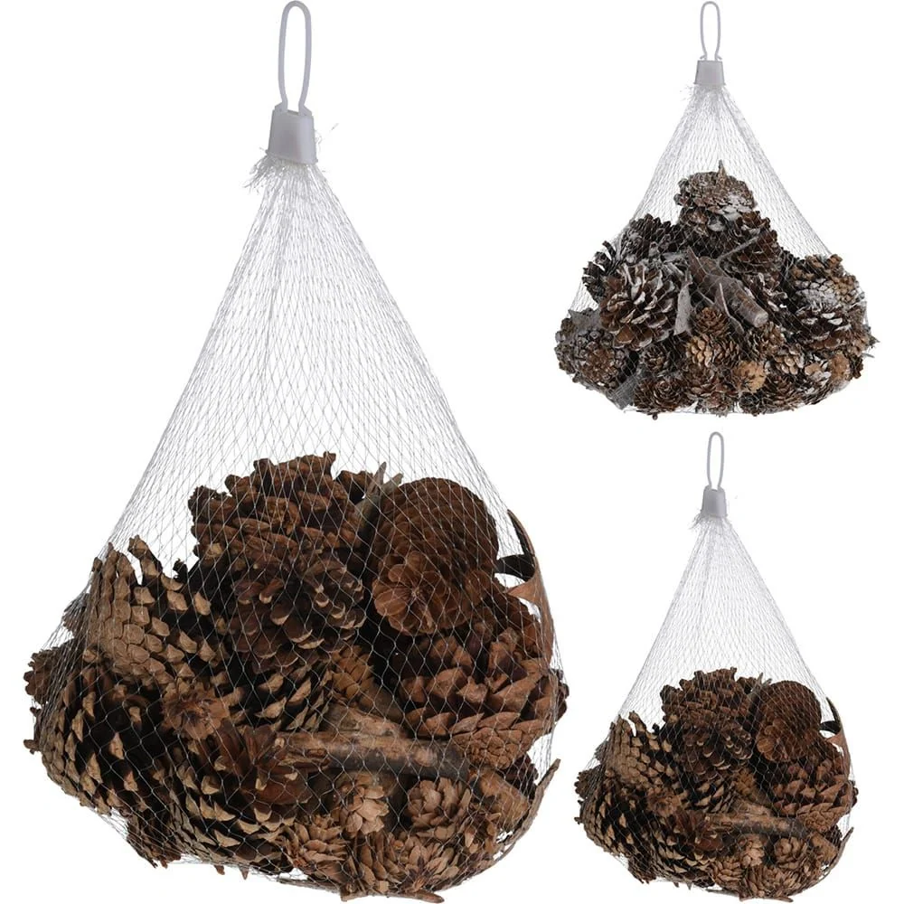 PIÑAS PARA DECORAR, 2 MODELOS, NEVADAS Y SIN NEVAR. BASICS