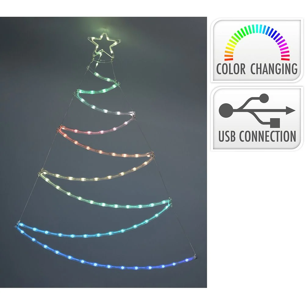 ÁRBOL ADORNO LED, RGB, CONEXIÓN USB BASICS