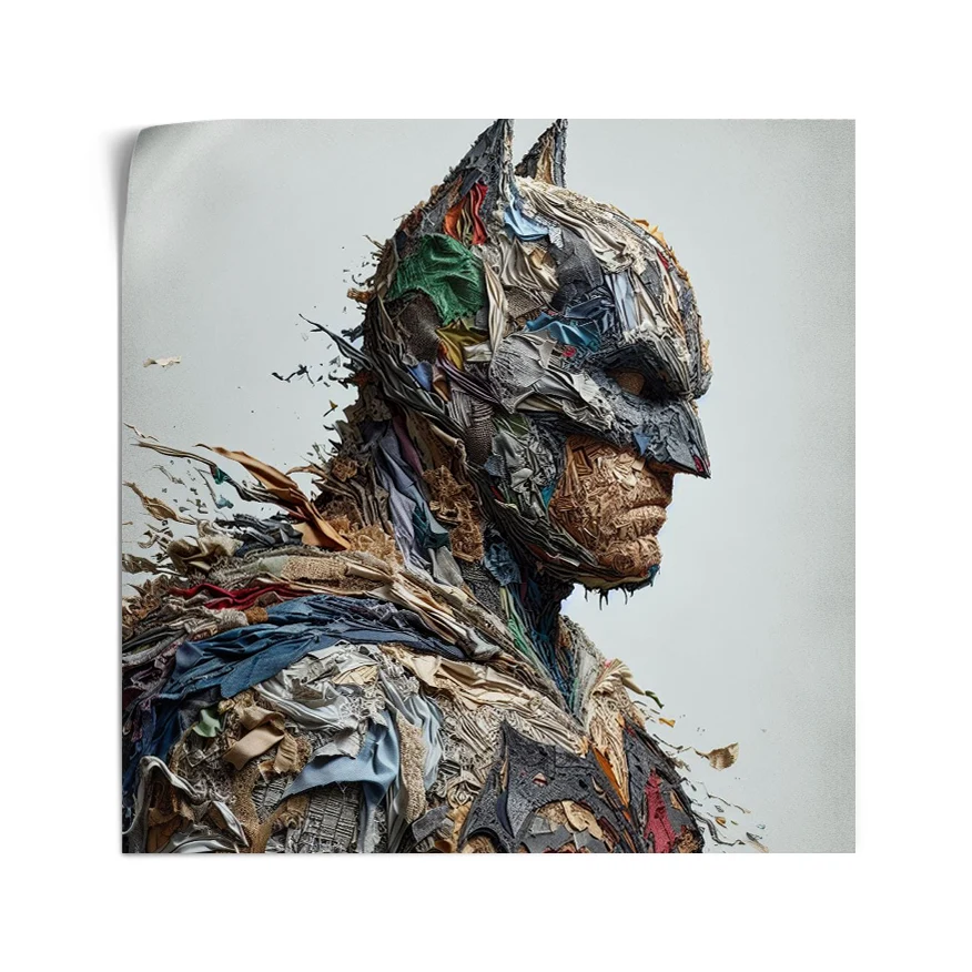 Batman Perfil Tela Colores Poster