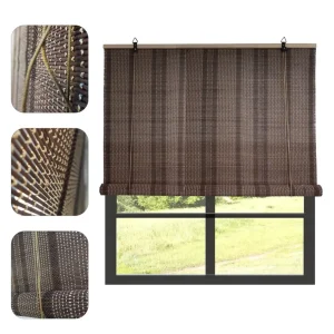Cortina Bambú Fino Persiana Roller Enrollable 150x180cm Cafe Beiti