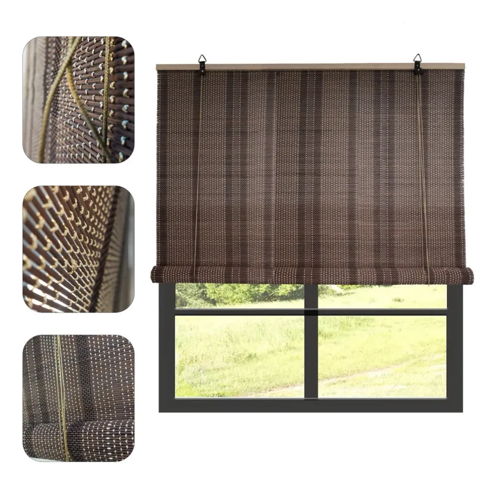Cortina Bambú Fino Persiana Roller Enrollable 150x180cm Cafe Beiti