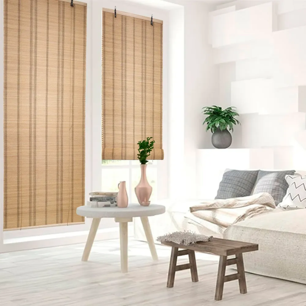 Cortina De Bambú Fino Persiana Roller Enrollable 90x150cm Beiti