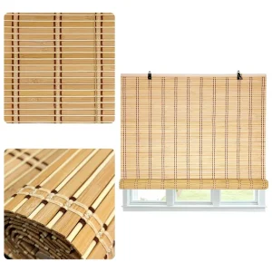 Cortina De Bambú Persiana Roller 120x150cm Enrollable Unicolor Beiti