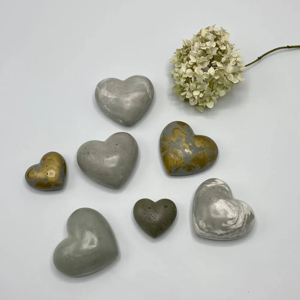 DUO CORAZONES HORMIGÓN ORO BETOH ®