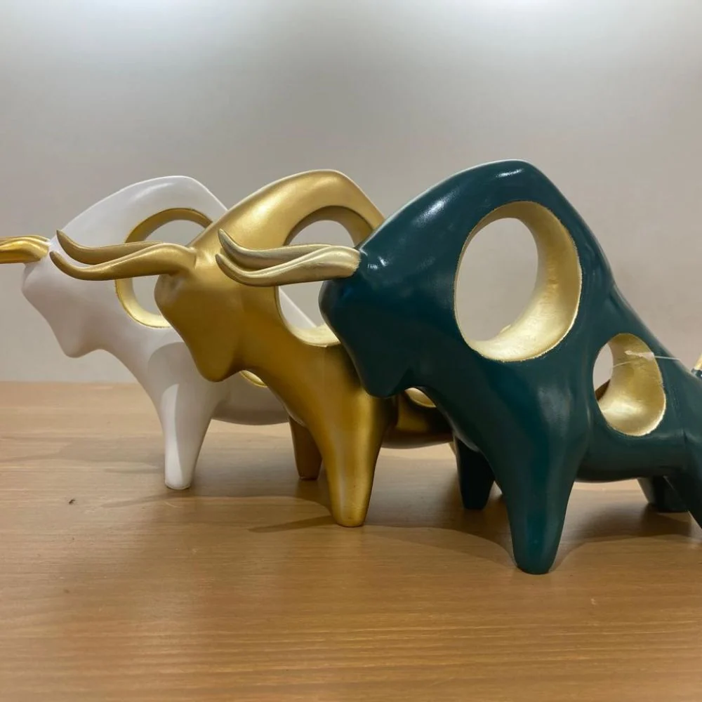 Toro Ornamental Estilo Nórdico Verde Bohemik Tienda