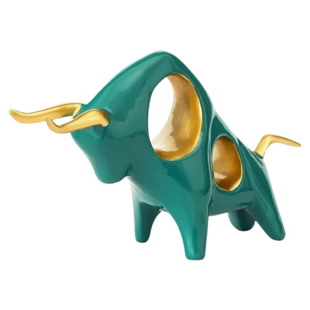 Toro Ornamental Estilo Nórdico Verde Bohemik Tienda