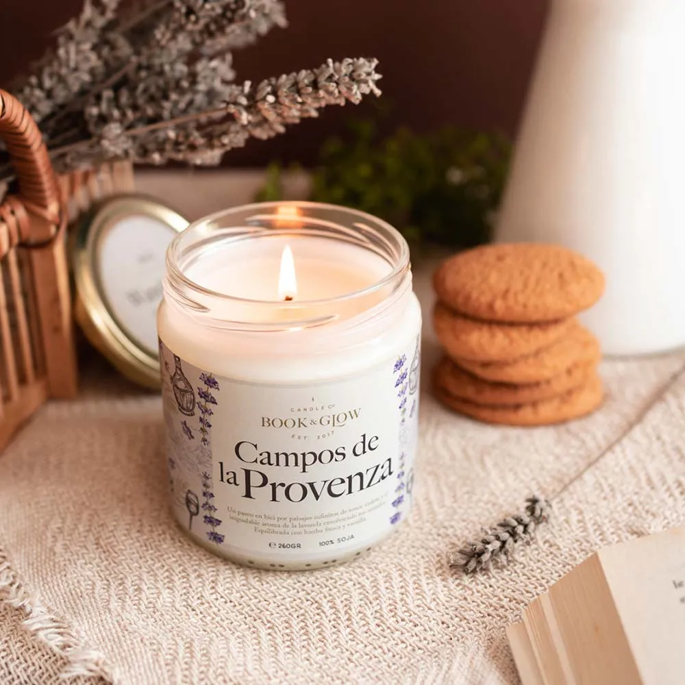 Vela artesana Campos de la Provenza Book and Glow