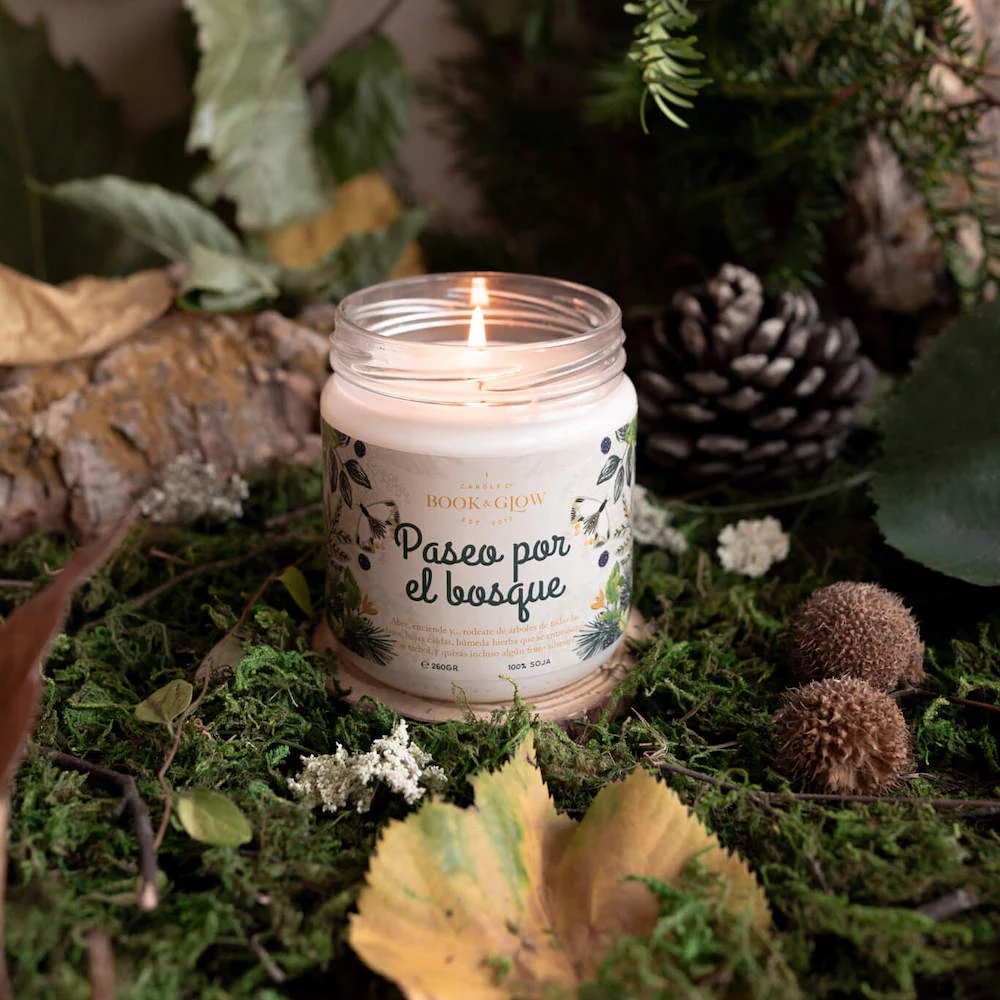 Vela artesana Paseo por el Bosque Book and Glow