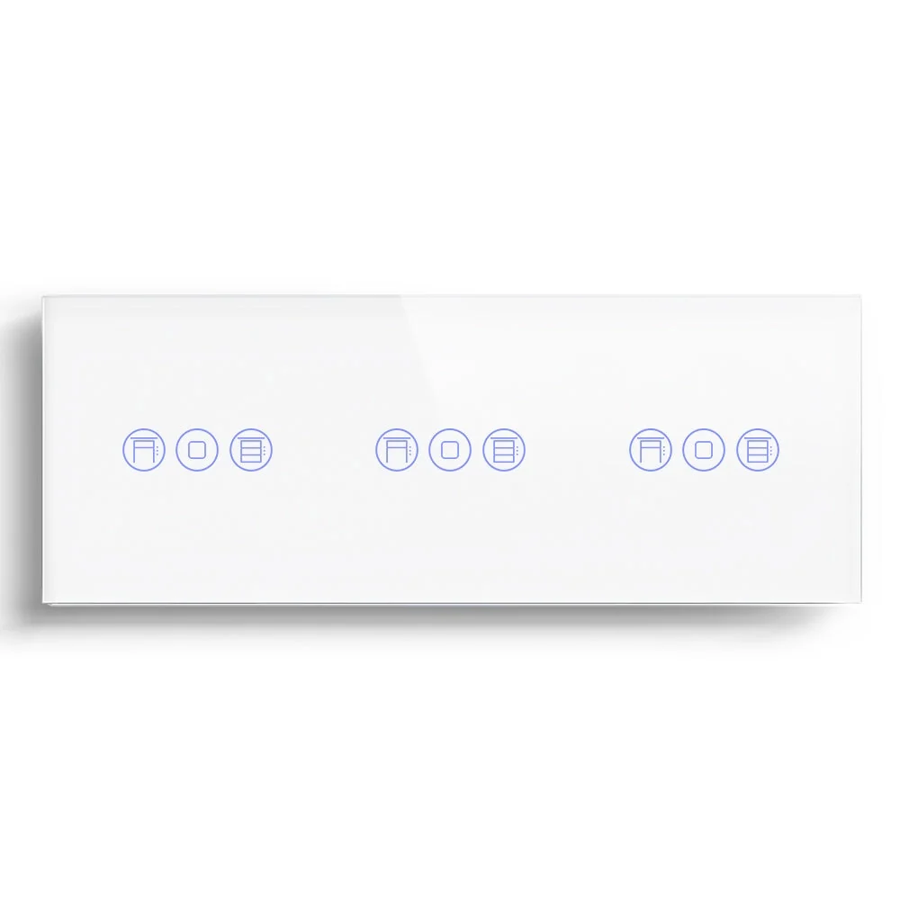 BSEED Interruptor de persiana triple Zigbee e interruptor de pared táctil inteligente Blanco Bseedswitch