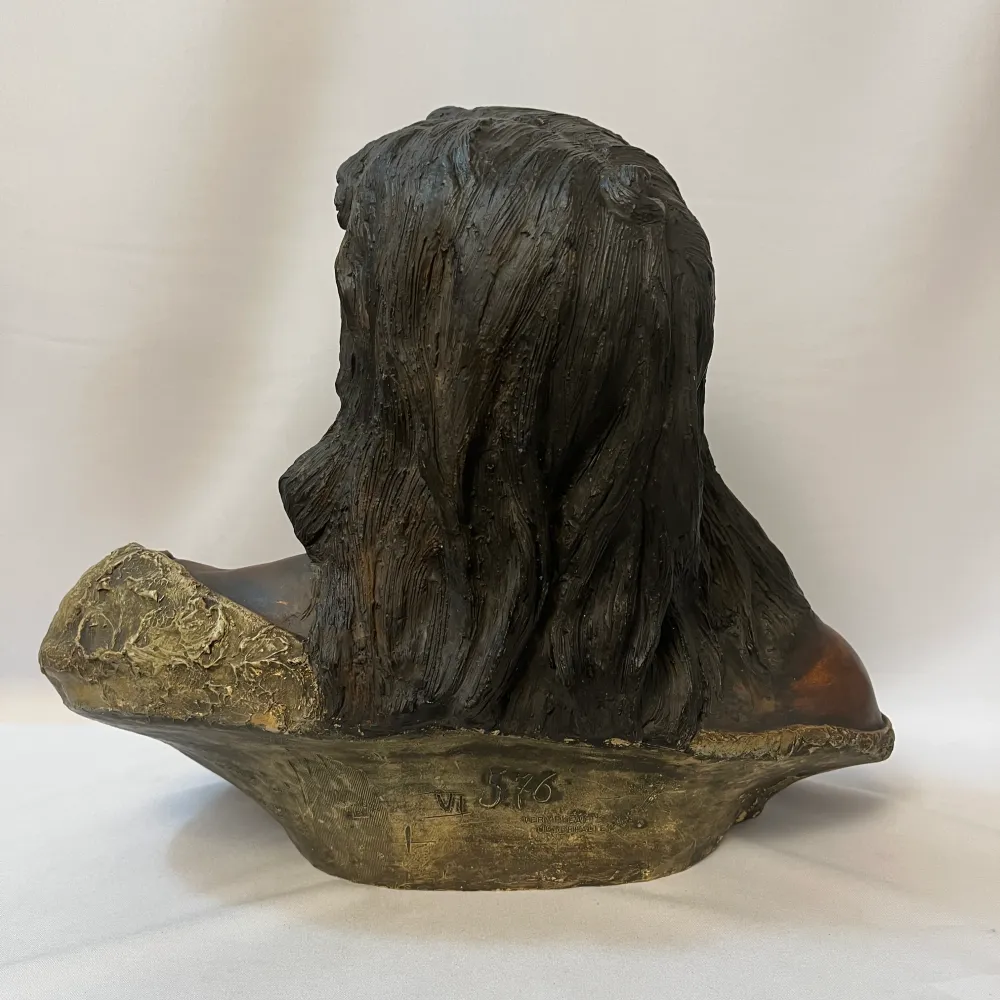 Busto Friedrich Goldscheider 'Indígena Americano' de Terracota Bucarest Art & Antiques