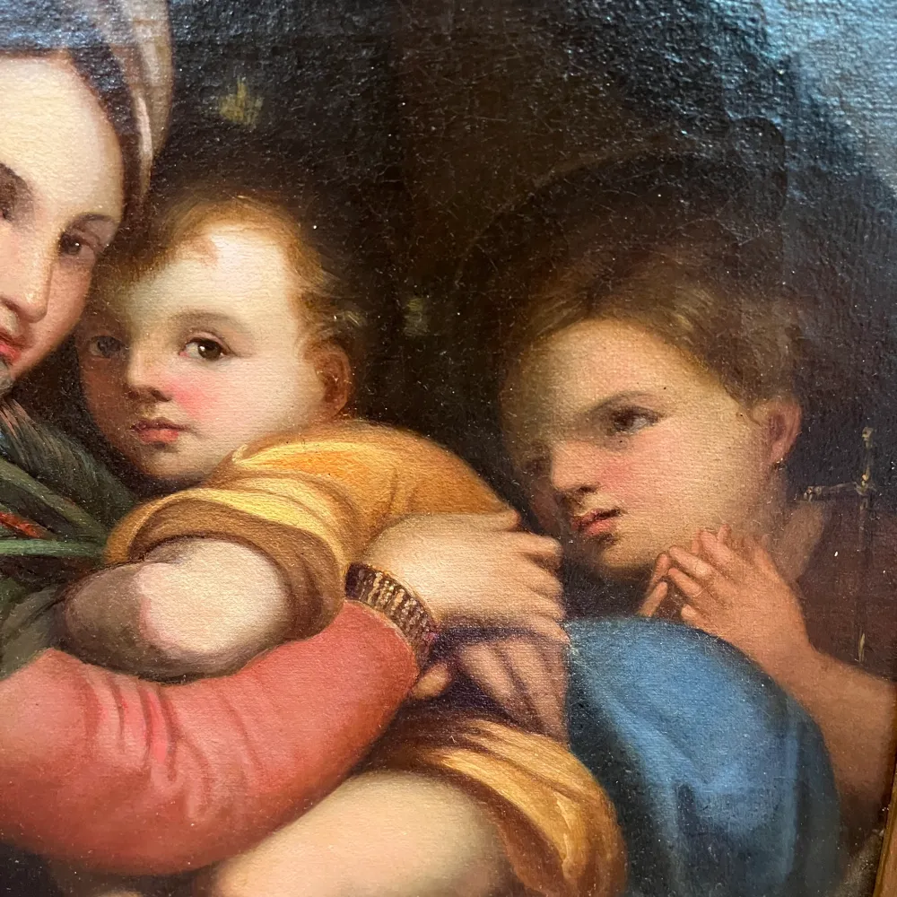 Reproducción Raffaello Sanzio - Óleo sobre madera ' Madonna della Sedia' Bucarest Art & Antiques