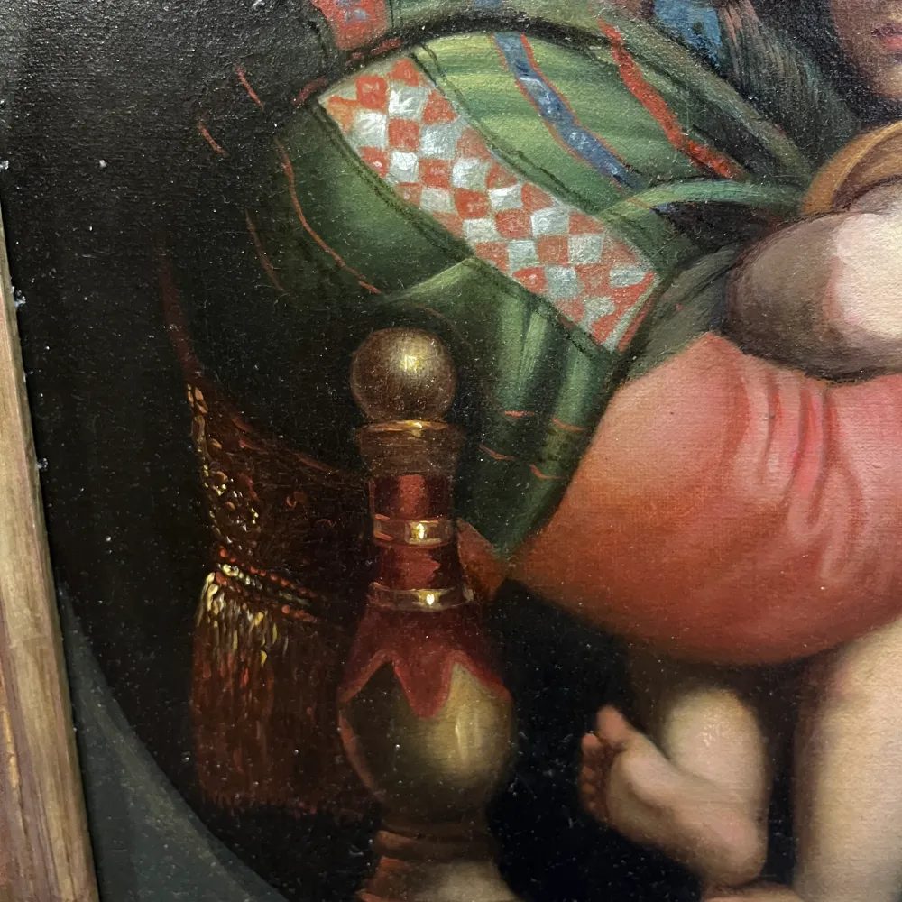 Reproducción Raffaello Sanzio - Óleo sobre madera ' Madonna della Sedia' Bucarest Art & Antiques