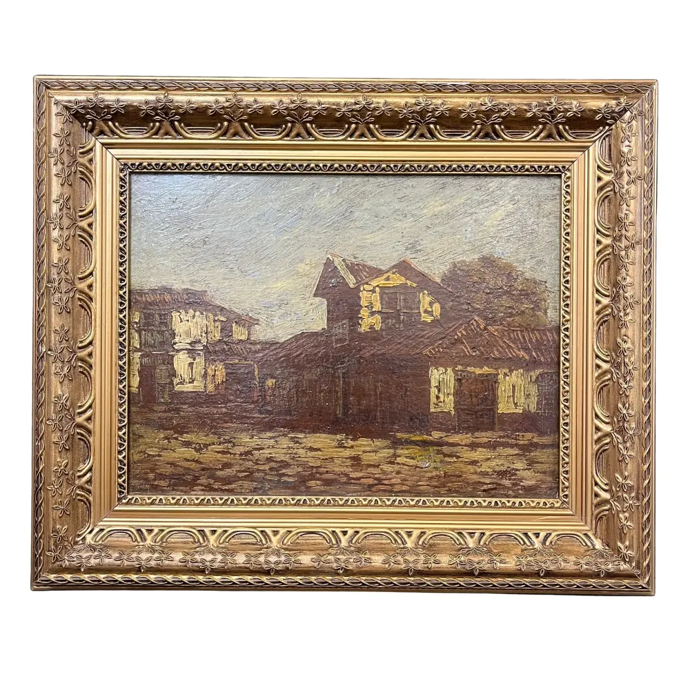 Ulises Vásquez - Óleo sobre tela ‘Casas de Campo’ Bucarest Art & Antiques