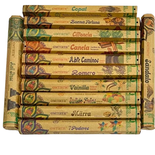 CAJA DE 6 TUBOS DE INCIENSO VARILLA EN TUBO HEXAGONAL (120 VARILLAS) - COPAL 🌿✨ / $2.000