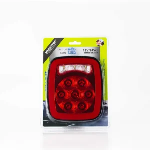 CALAVERA UNIVERSAL CUADRADA TIPO JEEP 10 LEDS MULTIFUNCION GIRATORIO CON DESTELLO MULTITOP REF 787 713 -