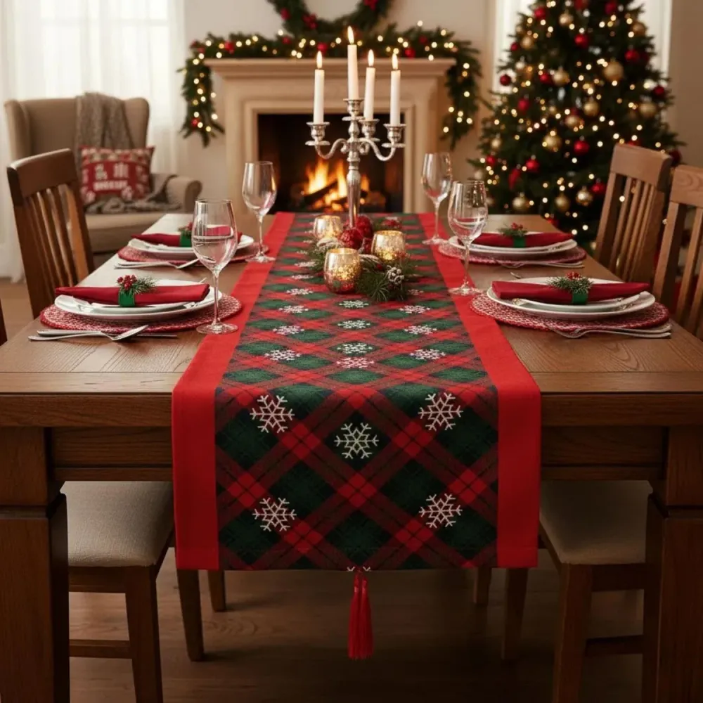 Camino Mesa Diseño Decoración Navidad