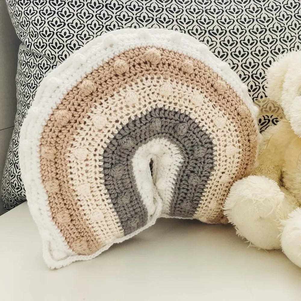 Cojín Línea Cuna Popcorn Beige y Gris CANCHITA POP