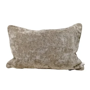 COJIN TERCIOPELO GRIS JASPEADO CON VIVO MISMA TELA / 60 X 60 CM Canterano