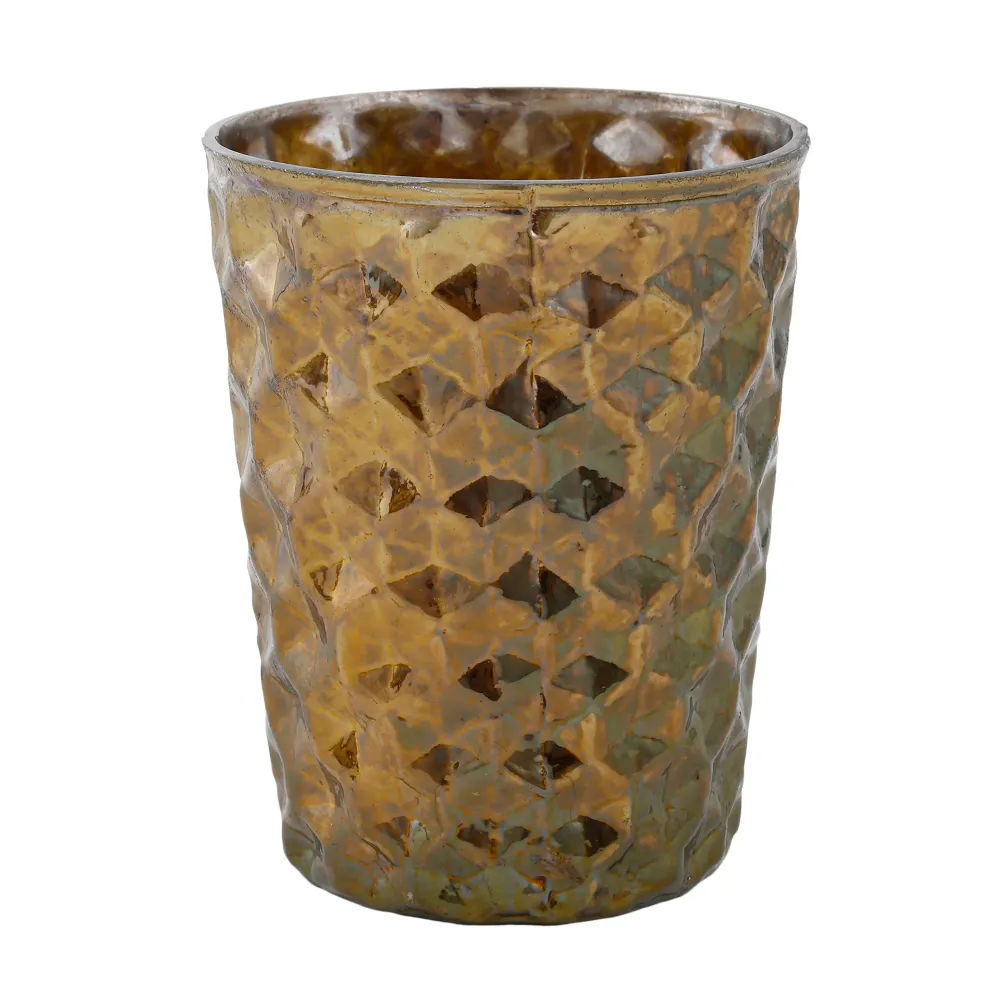 VIDRIO | Tealight dorado figura diamante Canterano