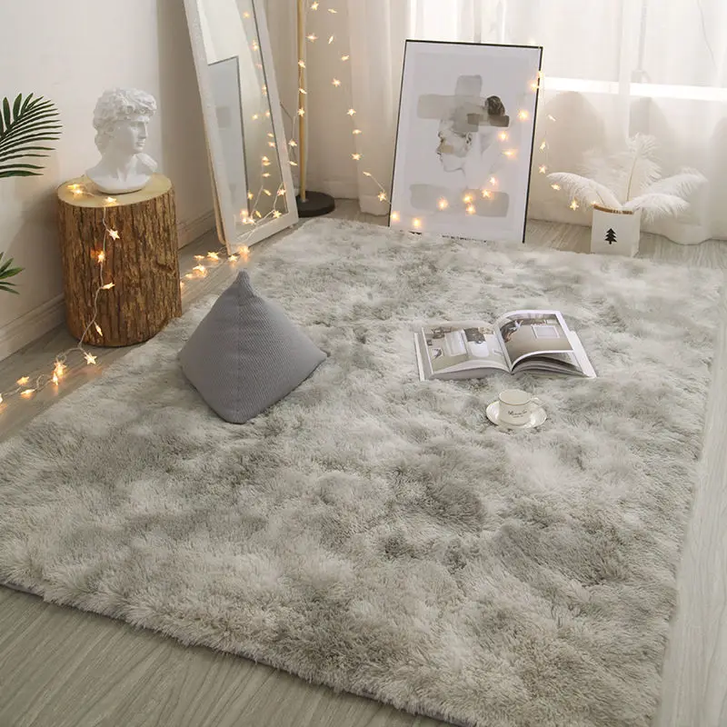 Alfombra de felpa para decoración de sala de estar, alfombra mullida para dormitorio de niños, alfombras de pelo antidesli...