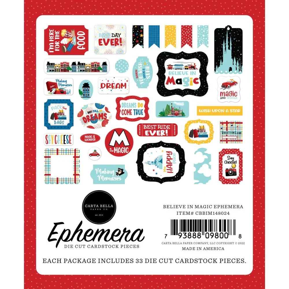 Carta Bella - Cardstock Ephemera - Believe Magic - Iconos