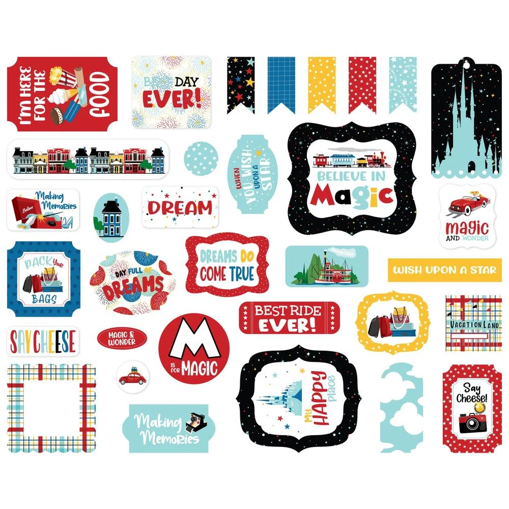 Carta Bella - Cardstock Ephemera - Believe Magic - Iconos