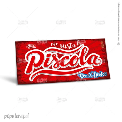 Cartel Piscola con 2 hielos
