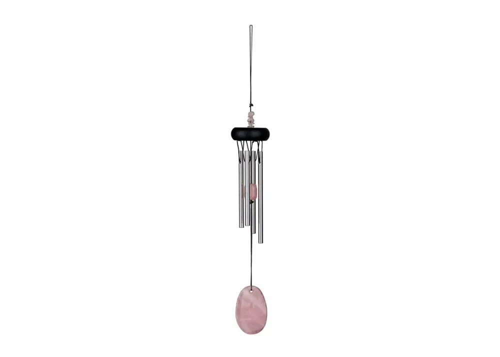 CAMPANA DE VIENTO PIEDRAS PRECIOSAS - CUARZO ROSA Casa del Cuenco