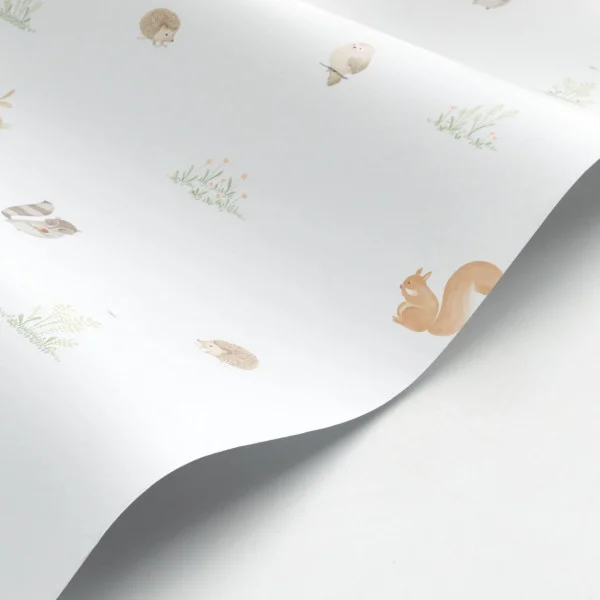 Papel pintado infantil - ANIMALITOS DEL BOSQUE VERDE ALMENDRA CASADECO