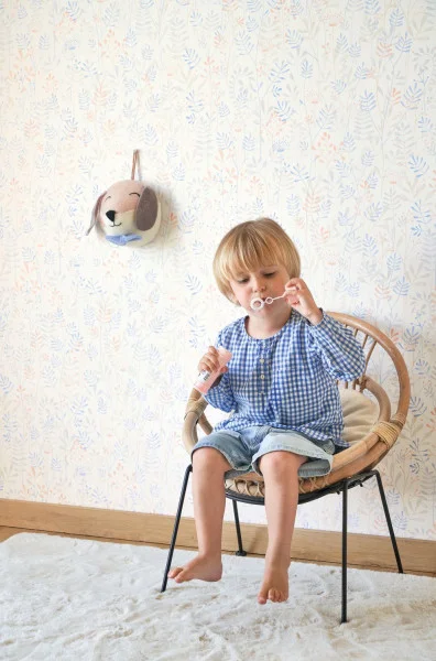Papel pintado infantil - WILD GARDEN AZUL CASADECO