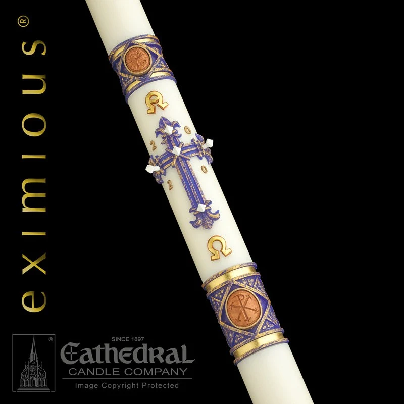 eximious® Cirio Pascual Lilium - Cirio Catedral - 51% Cera de Abejas - 17 Tamaños Cathedral Candle Company