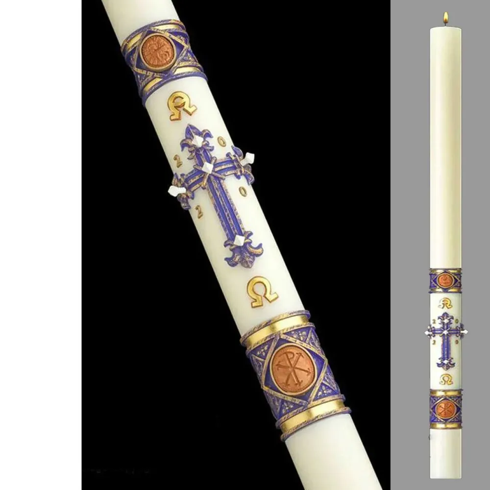 eximious® Cirio Pascual Lilium - Cirio Catedral - 51% Cera de Abejas - 17 Tamaños Cathedral Candle Company