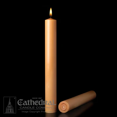 Vela de altar APE de cera de abejas sin blanquear 51% de 2" X 12" (6 piezas) Cathedral Candle Company