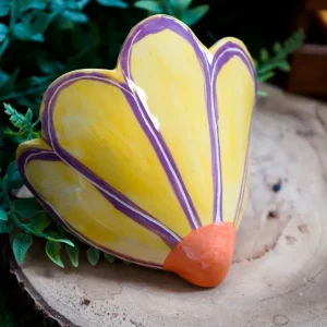 Tetas de maceta flor Amarillo Cerámica Violeta