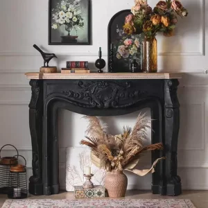 Chimenea madera decorativa negra