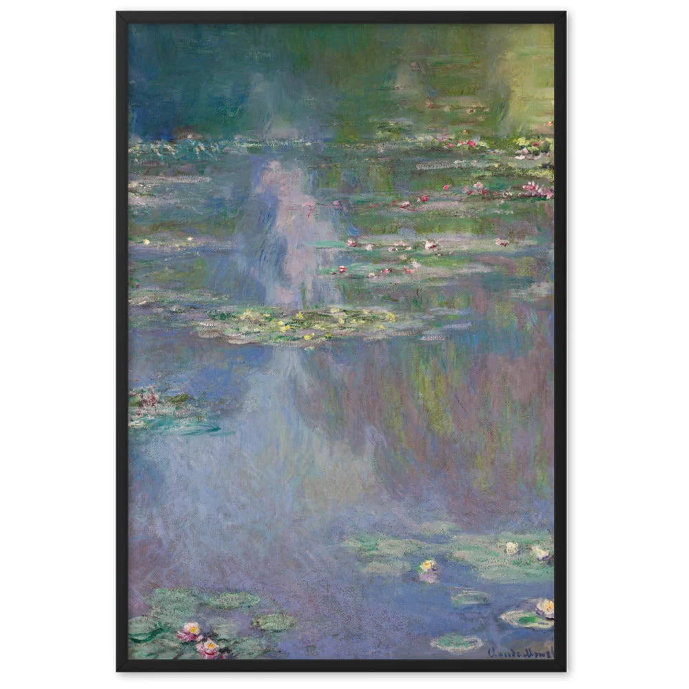 Claude Monet, Nenúfares - Póster en marco Negro