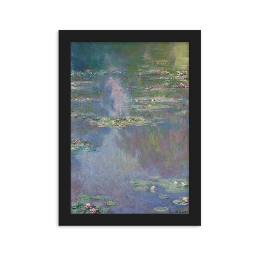 Claude Monet, Nenúfares - Póster en marco Negro